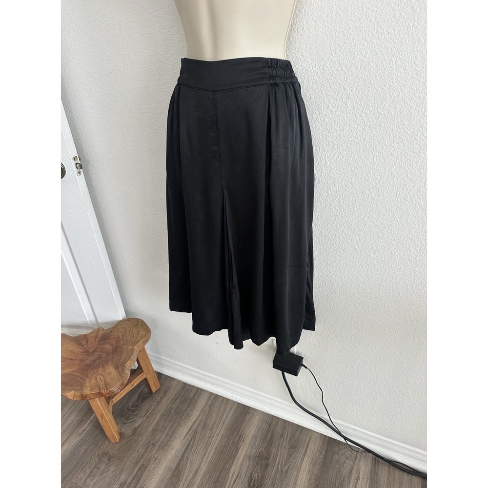 Lunya Washable Silk Crop Pants Wide Leg Black Womens Sz XS Lounge Pajamas - Picture 4 of 8